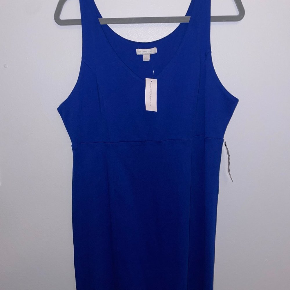 NWT New York & Company royal blue tank dress- Large